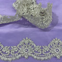 Beaded Corded Lace Trim White Ivory