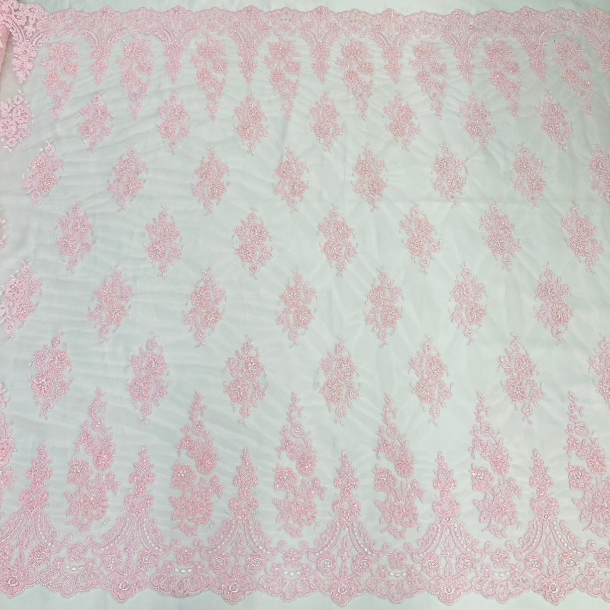 Beaded Corded Lace Fabric 52" Wide