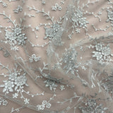 Corded Bridal Lace Fabric 100% Polyester Net Mesh 52"