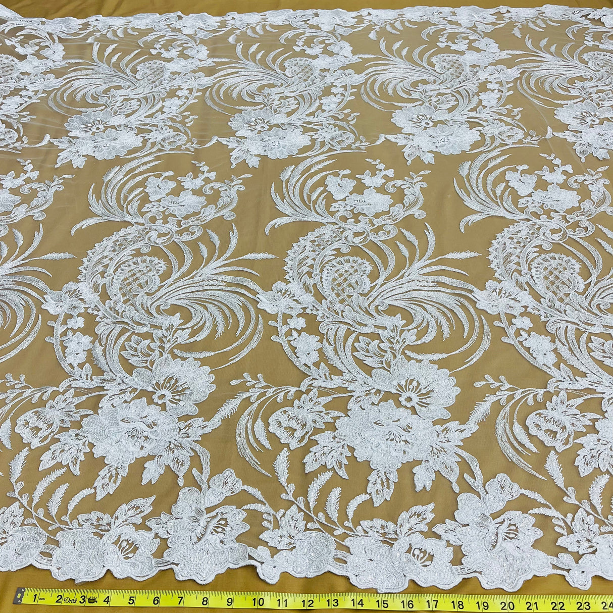 Sequined Corded Bridal Lace