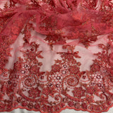 Beaded Corded Bridal Lace Mesh