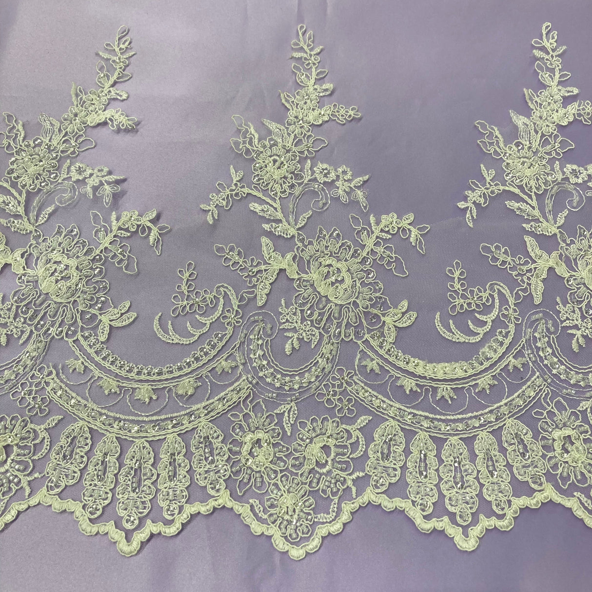 Beaded Corded Lace Trimming 14"