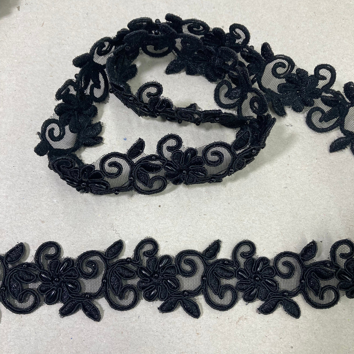 Beaded Corded Lace Trimming