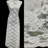 1 Yard Corded Bridal Lace Fabric Embroidered on Polyester Net Mesh 54 inch Width