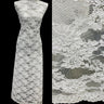 1 Yard Corded Bridal Lace Fabric Embroidered on Polyester Net Mesh 54 inch Width