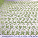 Beaded Lace Fabric Embroidered On 100 Percent Polyester Net Mesh - Fuchsia, Lime Green, Lilac, Silver, Mustard, 53" Width (1 Yard)
