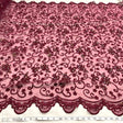 Beaded Corded Bridal Lace Wine