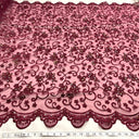 Beaded Corded Bridal Lace Wine