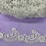 Corded Lace Trim Embroidered Net Mesh