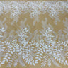 Beaded Sequined Lace Fabric on Polyester Net Mesh