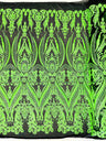 Big Sequin Damask Polyester Fabric - Damask Sequin Mesh, 54" Width (1 Yard)