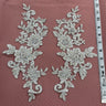 Beaded Corded Floral Lace Applique