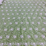 1 Yard Elegant Beaded and Corded Bridal Lace Fabric Embroidered on 100% Polyester Net Mesh White