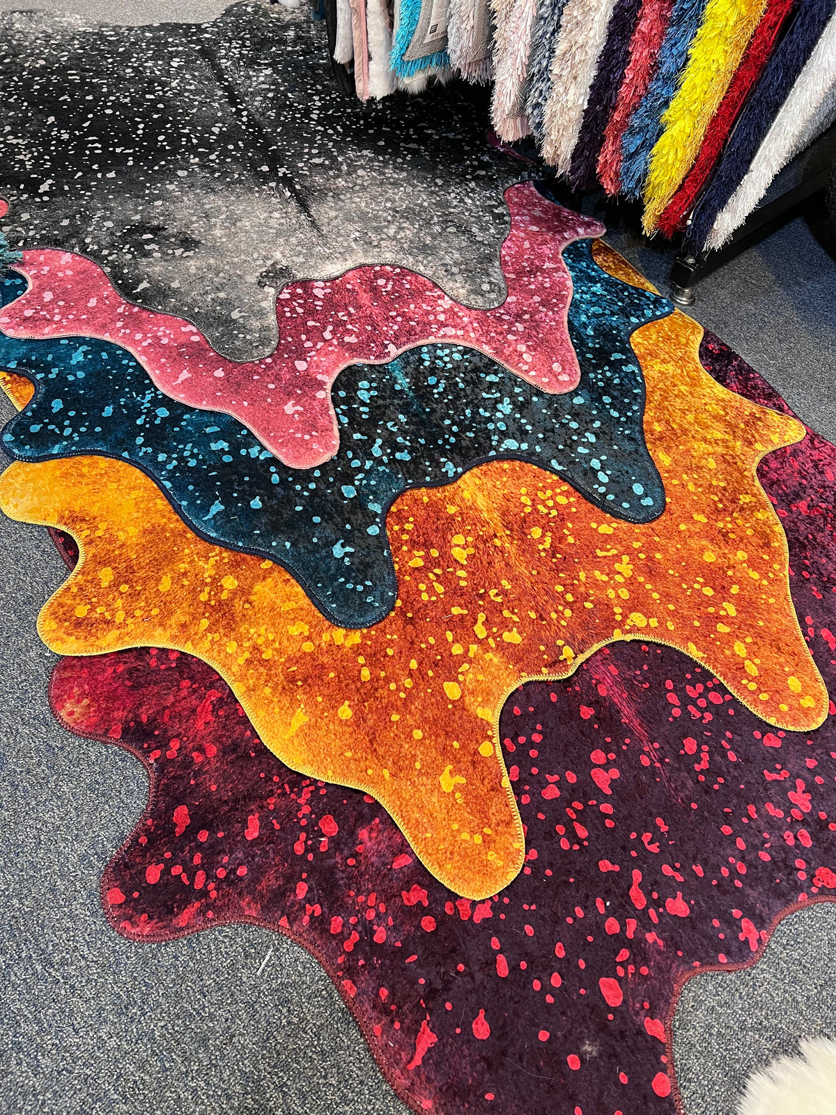Vegan Metallic Shiny Glow Faux Hide Area Rug/Carpet