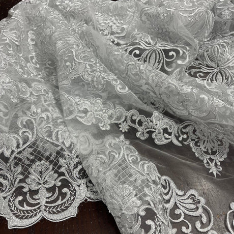 Polyester Corded Bridal Lace Fabric 53" Wide