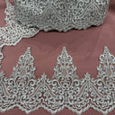 Polyester Net Mesh Corded Lace Trim 6" Wide