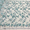 Beaded 3D Floral Lace Fabric