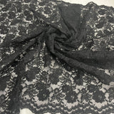 Corded Bridal Lace Fabric Embroidered On 100 Percent Polyester Net Mesh - White, Red, Black, 49" Width (1 Yard)