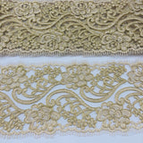 Corded Embroidered Lace Trim 4" Double-Sided