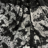 Beaded Corded Lace Fabric 100% Polyester Net Mesh 52"