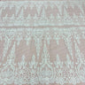 1 Yard Beaded & Corded Bridal Lace Fabric Embroidered on 100% Polyester Net Mesh | Lace USA - Ivory