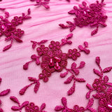 Beaded Corded Bridal Lace Fabric 52" Wide