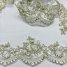 Corded Lace Trimming 3.75" Embroidered Mesh