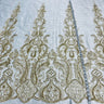 1 Yard Luxurious Beaded Lace Fabric Embroidered on Polyester Net Mesh for Bridal Gowns