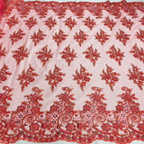 Beaded Corded Bridal Lace Mesh