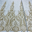 Beaded Embroidered Lace Mesh Fabric