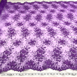 1 Yard Floral Embroidered Lace Fabric for Bridal Evening Gowns 52 inch Width