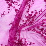 Beaded Lace Fabric on Polyester Net Mesh 54"