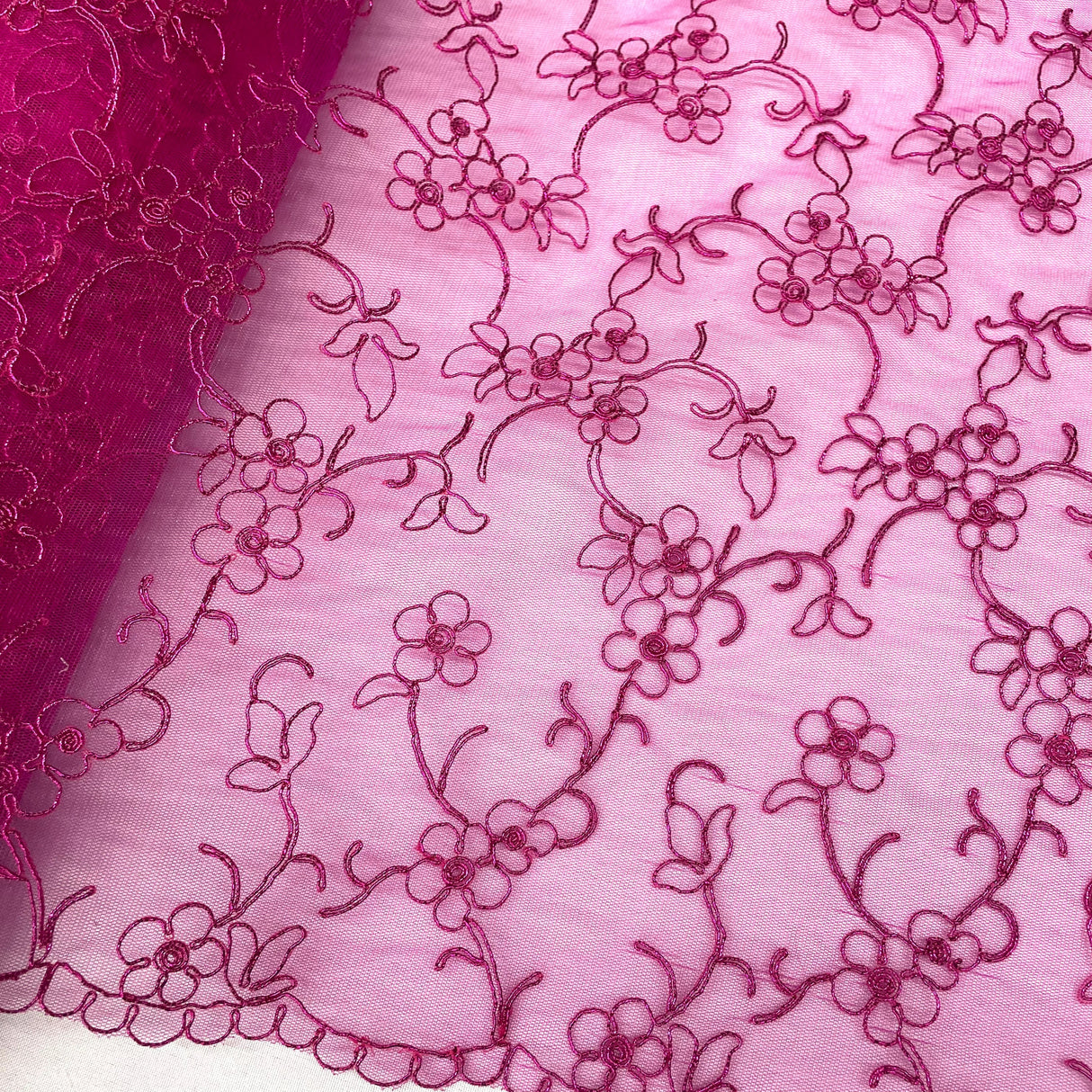 Corded Bridal Lace Fabric 54" Polyester Net Mesh