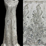 Beaded Lace Fabric on Polyester Net Mesh 51"