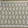 1 Yard - Corded Bridal Lace Fabric Embroidered on 100% Polyester Net Mesh Ivory with Silver - 53"
