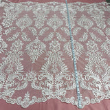 Corded Bridal Lace Fabric on Polyester Net Mesh