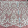 Corded Bridal Lace Fabric on Polyester Net Mesh