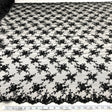 Beaded Corded Bridal Lace Fabric - Embroidered On 100 Percent Polyester Net Mesh, 52" Width (1 Yard)
