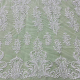 Beaded Lace Fabric Embroidered on Polyester Net Mesh
