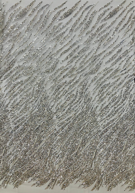 Beaded Sequined Lace Fabric
