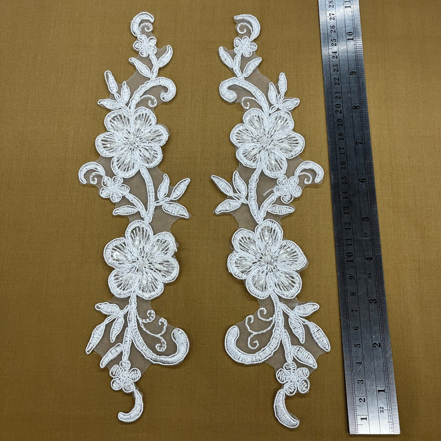 Beaded Corded Lace Applique