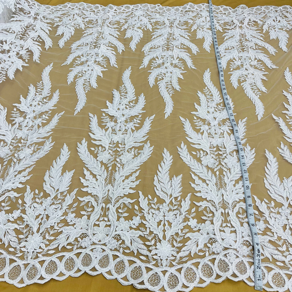 Beaded Corded Embroidered Bridal Lace