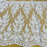 Beaded Corded Embroidered Bridal Lace