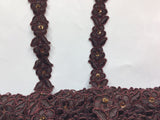 Beaded Corded Lace Trim on Polyester Organza