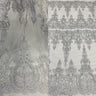 Corded Bridal Lace Fabric - Embroidered On 100% Polyester Net Mesh, 52" Width, White, Ivory, Gold, Silver, Rose Gold (1 Yard)