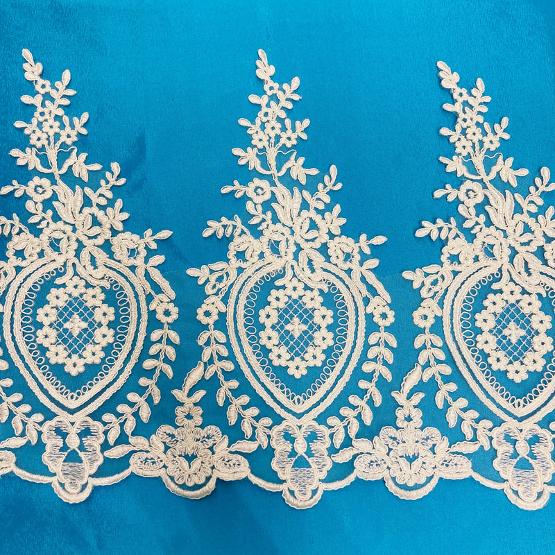 Corded Lace Trimming Embroidered Mesh