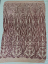 Paisley Sequin Design 4 Way Stretch Mesh Fabric - Nude Paisley Embroidered Iridescent Sequins, 48-50" Width, 36" Length (1 Yard)