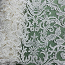 Beaded Corded Bridal Lace Fabric