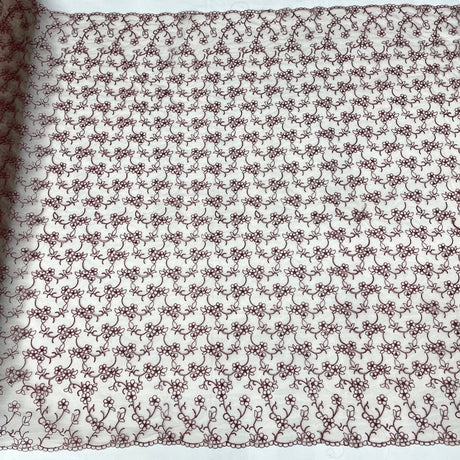 Corded Bridal Lace Fabric Embroidered On 100 Percent Polyester Net Mesh Fabric - Fuchsia, Brown, Mint, Turquoise, Silver/Cooper, Cooper, Lt. Blue, 54" Width (1 Yard)