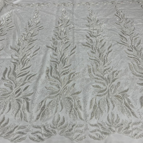 Beaded Corded Bridal Lace Fabric 58" Wide